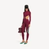 Naisten techwear-bodysuit, jossa on aukkoja, väri burgundy/aqua Naisten techwear-bodysuit, jossa on aukkoja, väri burgundy/aqua