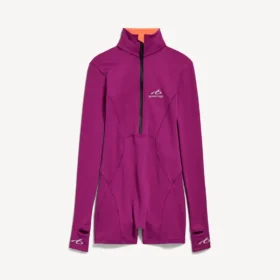 Naisten techwear-lyhythihainen bodysuit, violetti/oranssi