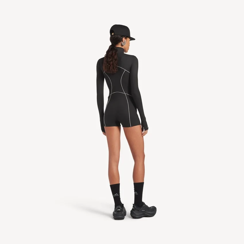 Naisten tekninen lyhythihainen bodysuit, musta Naisten tekninen lyhythihainen bodysuit, musta