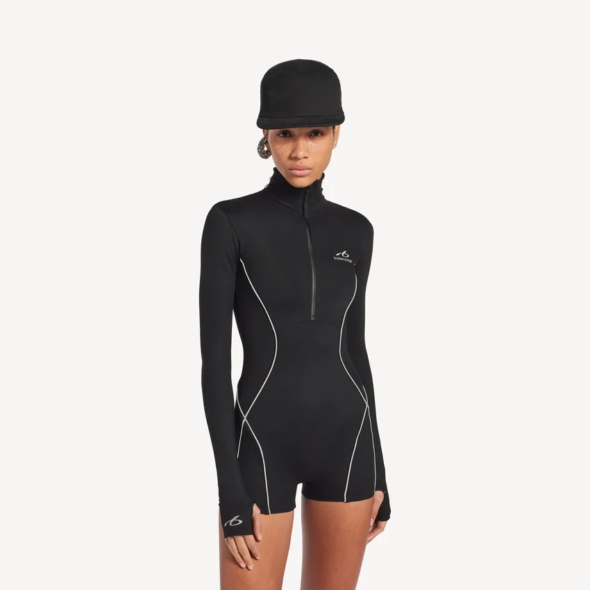 Naisten tekninen lyhythihainen bodysuit, musta Naisten tekninen lyhythihainen bodysuit, musta