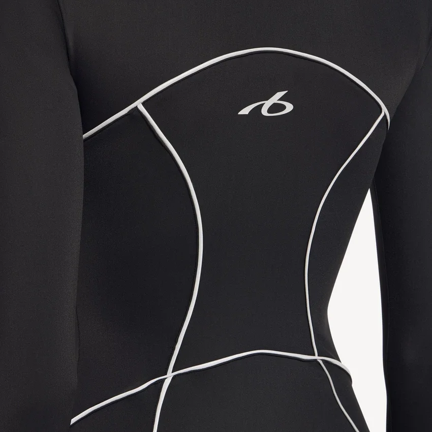 Naisten tekninen lyhythihainen bodysuit, musta Naisten tekninen lyhythihainen bodysuit, musta