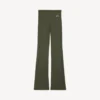 Naisten tekniset, levenevät leggingsit, väri khaki/lime Naisten tekniset, levenevät leggingsit, väri khaki/lime