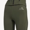 Naisten tekniset, levenevät leggingsit, väri khaki/lime Naisten tekniset, levenevät leggingsit, väri khaki/lime