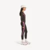Naisten techwear-leggingsit, väri khakinruskea/neonpinkki Naisten techwear-leggingsit, väri khakinruskea/neonpinkki