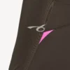 Naisten tiukka pitkähihainen techwear-paita, väri khakinruskea/neonpinkki Naisten tiukka pitkähihainen techwear-paita, väri khakinruskea/neonpinkki
