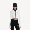Naisten valkoinen Techwear-kotelomallinen huppari Naisten valkoinen Techwear-kotelomallinen huppari