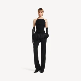 Naisten vartaloa myötäilevä bustier-toppi, musta