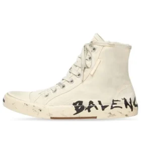 Paris High Top -tennarit ”White Destroyed Cotton and White Rubber with Graffiti” 688752W3RR49010