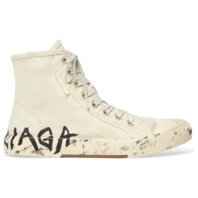 Paris High Top -tennarit ”White Destroyed Cotton and White Rubber with Graffiti” 688752W3RR49010