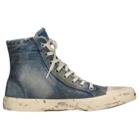 Paris korkeavartiset tennarit ”Blue Destroyed Denim and Rubber” 688756W3RCL4090