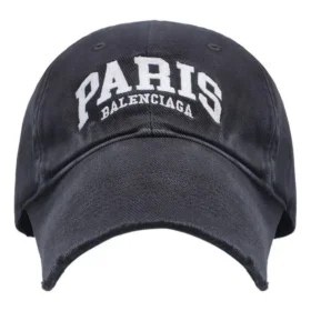 Paris-logolla varustettu baseball-lippis ”Washed Black White” 680748-410B2 Paris-logolla varustettu baseball-lippis ”Washed Black White” 680748-410B2