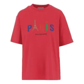 Paris Love -t-paita, painatus, lyhythihainen, punainen 594599TGV435640