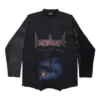 Paris Moon Upside Down -pitkähihainen T-paita, oversized-malli, ”Black Faded” 698155TOVT31055
