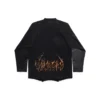 Paris Moon Upside Down -pitkähihainen T-paita, oversized-malli, ”Black Faded” 698155TOVT31055