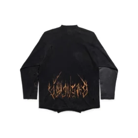 Paris Moon Upside Down -pitkähihainen T-paita, oversized-malli, ”Black Faded” 698155TOVT31055