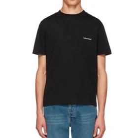 Peruspaita, pieni logo, pyöreä kaulus, lyhyet hihat, unisex, musta 556151TYK281000