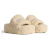 Platform Furry Slides ”Beige” 762826W2DO19796