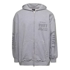 Print-huppari vetoketjulla, kapea istuvuus ”Grey” 744454TOVN41167 Print-huppari vetoketjulla, kapea istuvuus ”Grey” 744454TOVN41167
