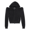 Pyöreäolkaiminen vetoketjullinen huppari ”Black” 767880TNV611000