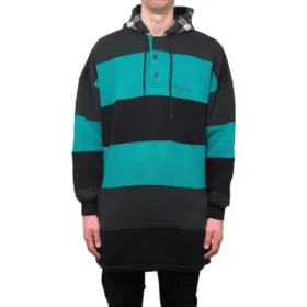 Raidallinen oversized-huppari ”Green Black” 556137TDV325567 Raidallinen oversized-huppari ”Green Black” 556137TDV325567