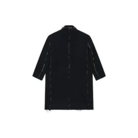 Raw Edge -tyylinen buffalo-kuvioinen oversized-takki ”Black White” 704487TMU181070