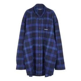 Ruudullinen puuvillatwill-paita ”Blue” 625548T1M194450 Ruudullinen puuvillatwill-paita ”Blue” 625548T1M194450