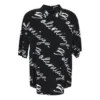Scribble Logo -lyhythihainen minimalistinen paita ”Black White” 681813TML131070