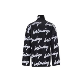 Scribble-logolla varustettu turtleneck-neulepusero ”Black” 625927T31801070