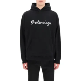 Script-logolla varustettu ylisuuri popover-huppari ”Black White” 674986TMVB51070 Script-logolla varustettu ylisuuri popover-huppari ”Black White” 674986TMVB51070