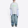 Slime-logolla varustettu kerroksellinen T-paita ”Grey” 671401TLVF11203