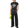 Small-Fit -mallinen kulunut graafinen jersey-T-paita ”Washed Black” 612964TMVH31055