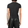 Small-Fit -mallinen kulunut graafinen jersey-T-paita ”Washed Black” 612964TMVH31055