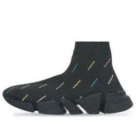 Speed 2.0 -tennarit ”Recycled Knit Black with Multicolor Allover Logo” 617239W2DF01088 Speed 2.0 -tennarit ”Recycled Knit Black with Multicolor Allover Logo” 617239W2DF01088