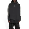 Sporty B -raidallinen hihallinen huppari, oversized-malli ”Black White” 704023TMVG23869