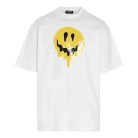 SS21 Drip Peace, väljä istuvuus, hymypainatus, vapaa-ajan paita, valkoinen 641675TKVA18639 SS21 Drip Peace, väljä istuvuus, hymypainatus, vapaa-ajan paita, valkoinen 641675TKVA18639