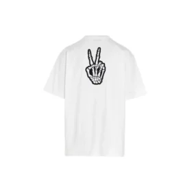 SS21 Drip Peace, väljä istuvuus, hymypainatus, vapaa-ajan paita, valkoinen 641675TKVA18639 SS21 Drip Peace, väljä istuvuus, hymypainatus, vapaa-ajan paita, valkoinen 641675TKVA18639