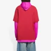 SS21 huppullinen Splicing-pitkähihainen unisex-takki, vaaleanpunainen ja punainen, 657037TKV826295