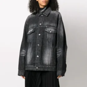 SS21 Logo Casual yksivärinen pitkähihainen takki, musta 620746TIW435720