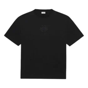 SS21-logokuvioinen pyöreäkaulainen lyhythihainen unisex-paita, musta 641655TKV711069 SS21-logokuvioinen pyöreäkaulainen lyhythihainen unisex-paita, musta 641655TKV711069