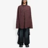 SS21 Oversize-ruudullinen pitkähihainen paita, ruskea 658806TKM366100