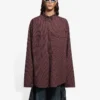 SS21 Oversize-ruudullinen pitkähihainen paita, ruskea 658806TKM366100