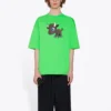 SS21 Pieni kuvio, sarjakuvapainatus, lyhythihainen, unisex, vihreä 612966TJVM93302
