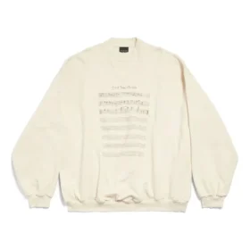 SS24-logo ja nuottikuvioinen villapaita ”Beige” 699212TMVO69069