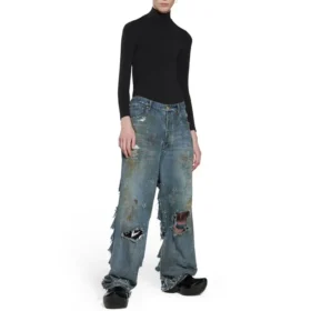 Super Destroyed Baggy Housut ”Light Blue” 745248TNW014012