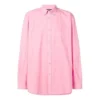 Takalogolla varustettu puuvillapopliinipaita ”Pink” 556878TEM095630