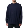 Takalogolla varustettu pyöreäkaulainen neulottu kashmir-huppari ”Navy” 583111T40924140