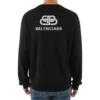 Takapainatuksella varustettu Interlocked BB -huppari ”Black White” 583117T14394170