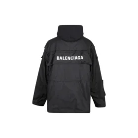 Tekninen kangas, ylisuuri parka, jossa jersey-sisäosa ”Black” 746450TOO321000