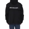 Tekninen kangas, ylisuuri parka, jossa jersey-sisäosa ”Black” 746450TOO321000