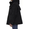 Tekninen kangas, ylisuuri parka, jossa jersey-sisäosa ”Black” 746450TOO321000